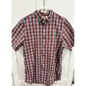 Fjallraven Mens Plaid‎ Button Down Short Sleeve Casual Shirt Large